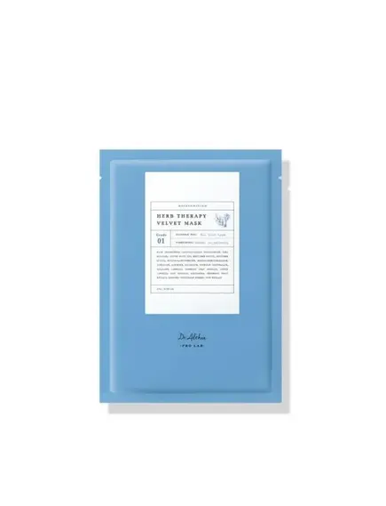 Intensyviai drėkina Dr.Althea Herb Therapy Velvet Mask lakštinė kaukė su žolelių kompleksu 1 pcs*27 ml