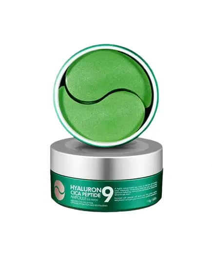 Ramina ir drėkina jautrią ir sudirgusią paakių odą MEDI-PEEL Hyaluronic Cica Peptide 9 Ampoule Eye Patch paakių pagalvėlės su peptidais ir centelės kompleksu, 60 pcs